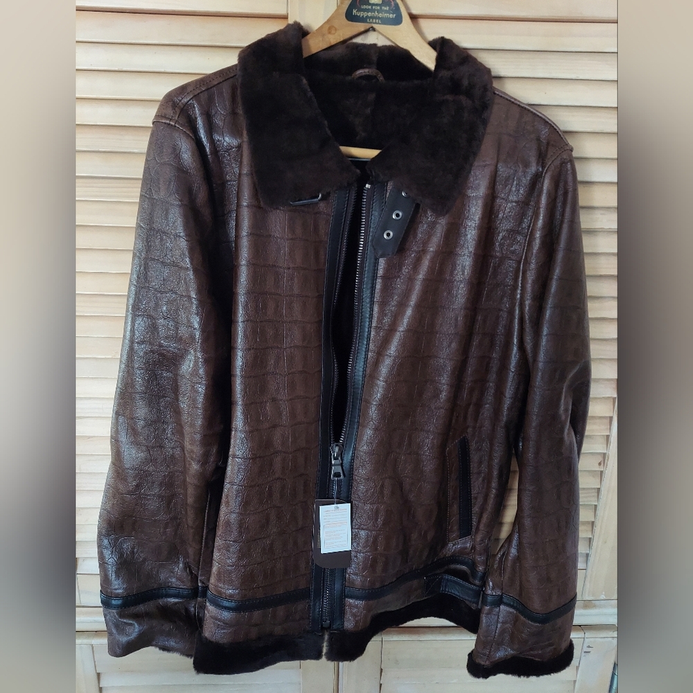 Sheepskin Shearling leather Bomber jacket